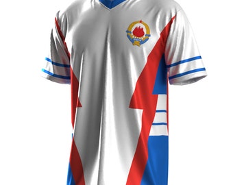 Yugoslavia 90 Italy World Cup White Retro Vintage Jersey