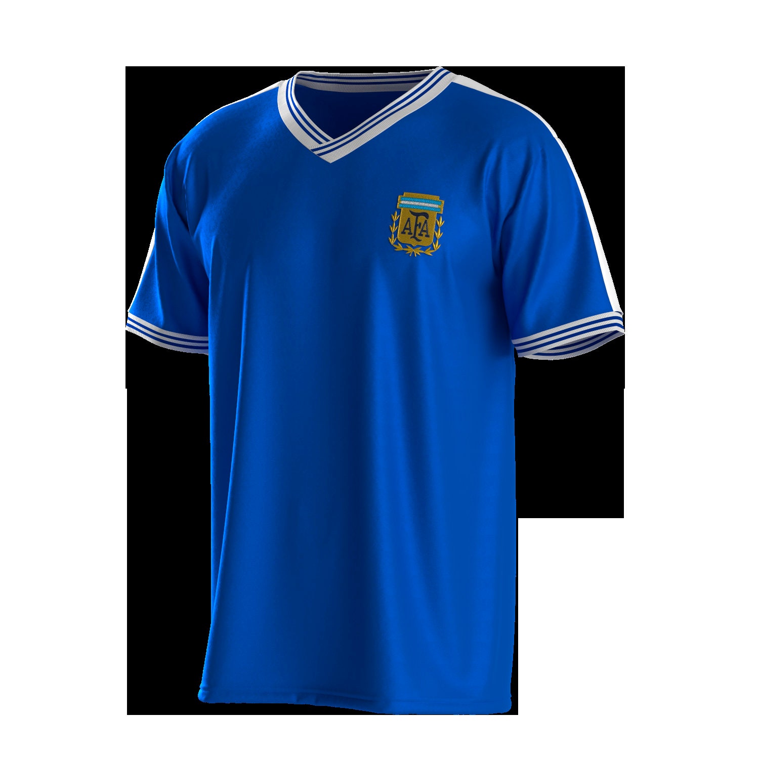 Adidas Argentina Diego Maradona Three Star Home Jersey w/ World Cup Champion Patch 22/23 (White/Light Blue) Size XXL