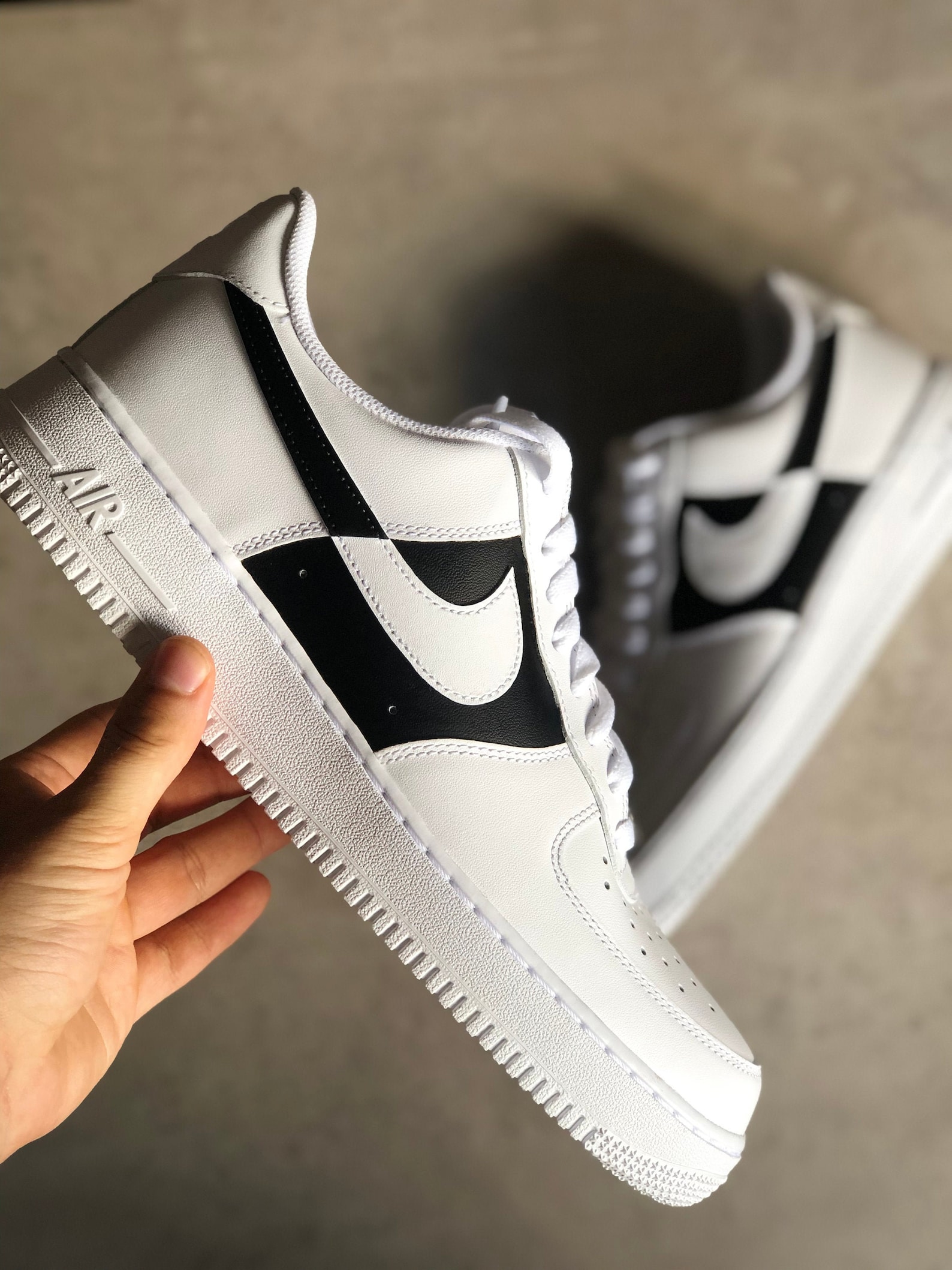 black and white af1 custom