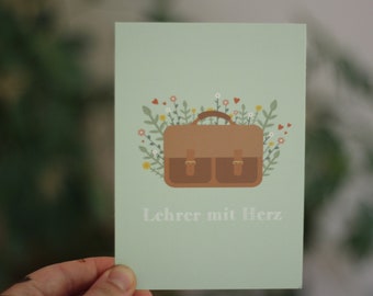 Lehrer mit Herz Postkarte