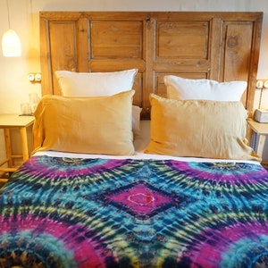 Sarong tie-dye fatto a mano - Conchiglie nere