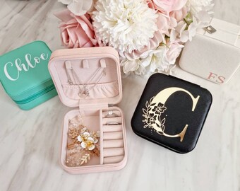Personalised Jewellery Case, Mini Travel Gift Jewellery Box, Jewellery Organiser, Small Jewellery Box, Bridesmaids Proposal Box, Bridal Gift