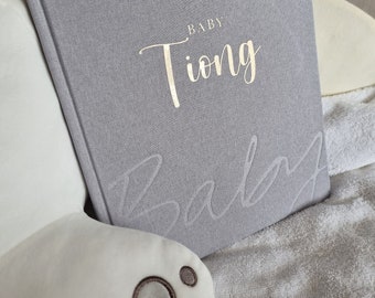 Baby Journal - Linen - Newborn Baby - First 3 years - Baby Book - Memory Journal - Record Book - Baby Shower Gift - Gender Neutral