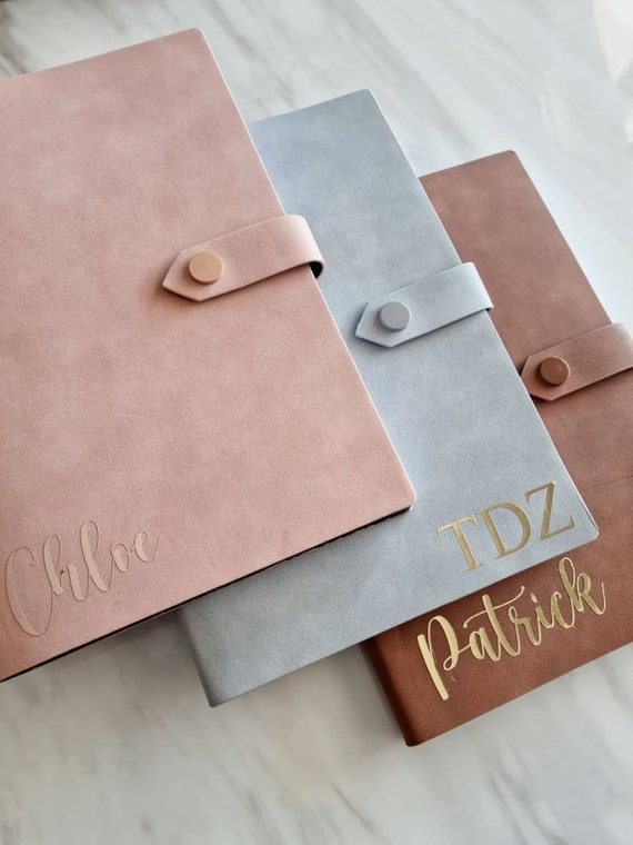 Personalised Journal notebook | Custom Name Journal | Custom intial journal | Lined Journal Gift | Soft pink and Tan Brown Journal