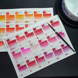 Aquarell Swatch Sheet Template/Printable A4