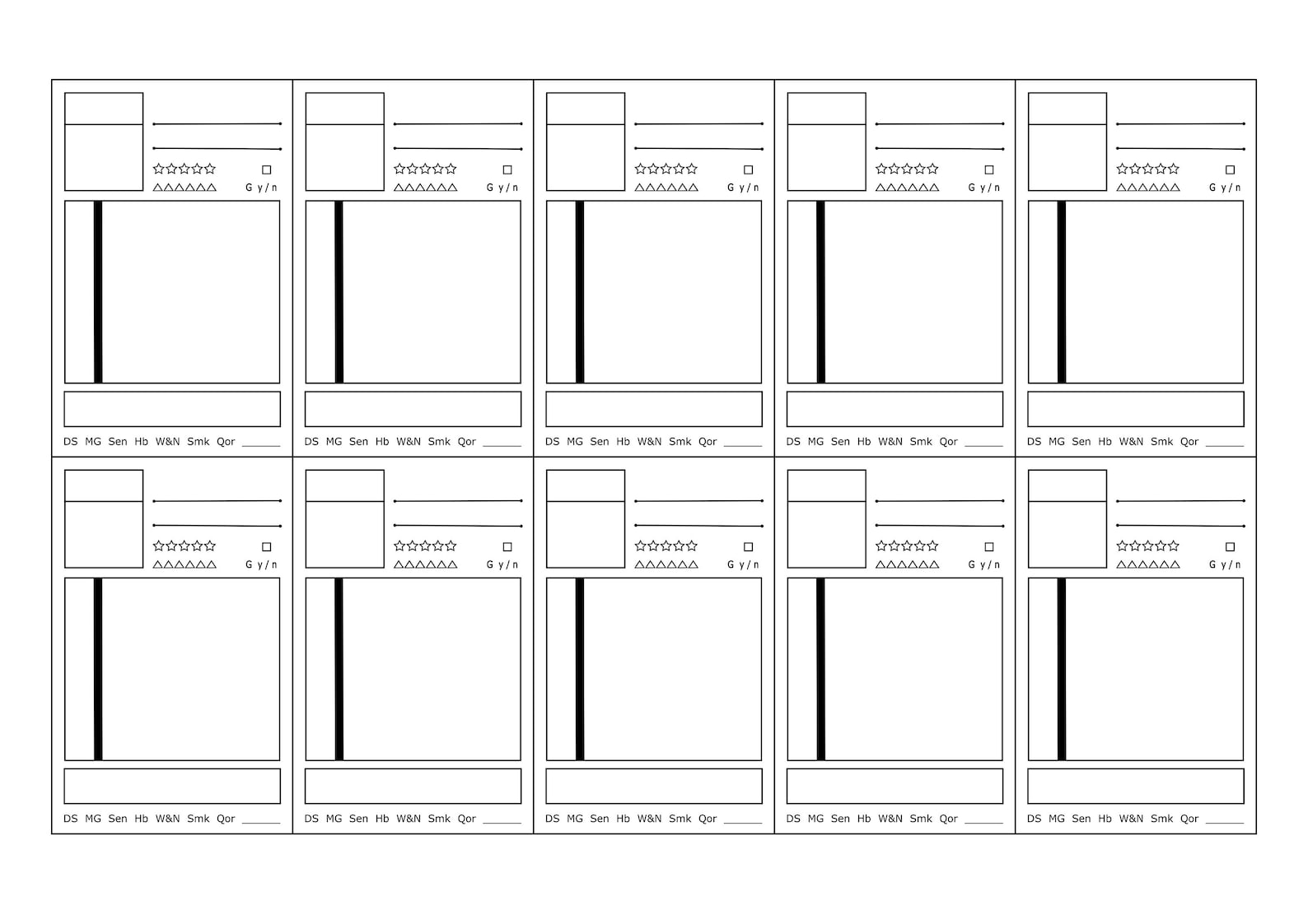 Watercolor Swatch Card Template/printable - Etsy