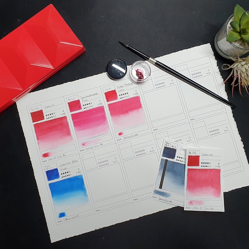 Watercolor Swatch Card Template/printable - Etsy