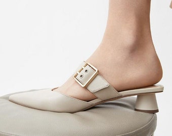 Chercher M Pointed Toe Women Mules Suede Leather Flat Shoes Women Pleated Women Summer Shoes Chercher M Pointed Toe Women Mules Suede Leather Flat Shoes Women Pleated Women Summer Shoes