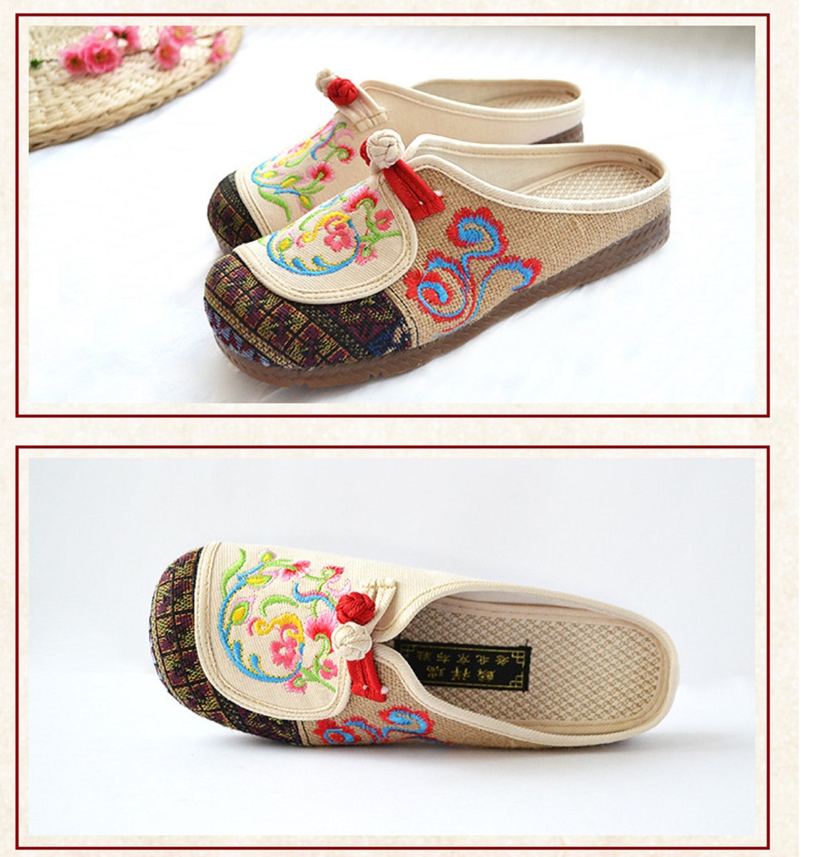 Flower Embroidered Shoes handmade Emboroidered Shoes Close Etsy