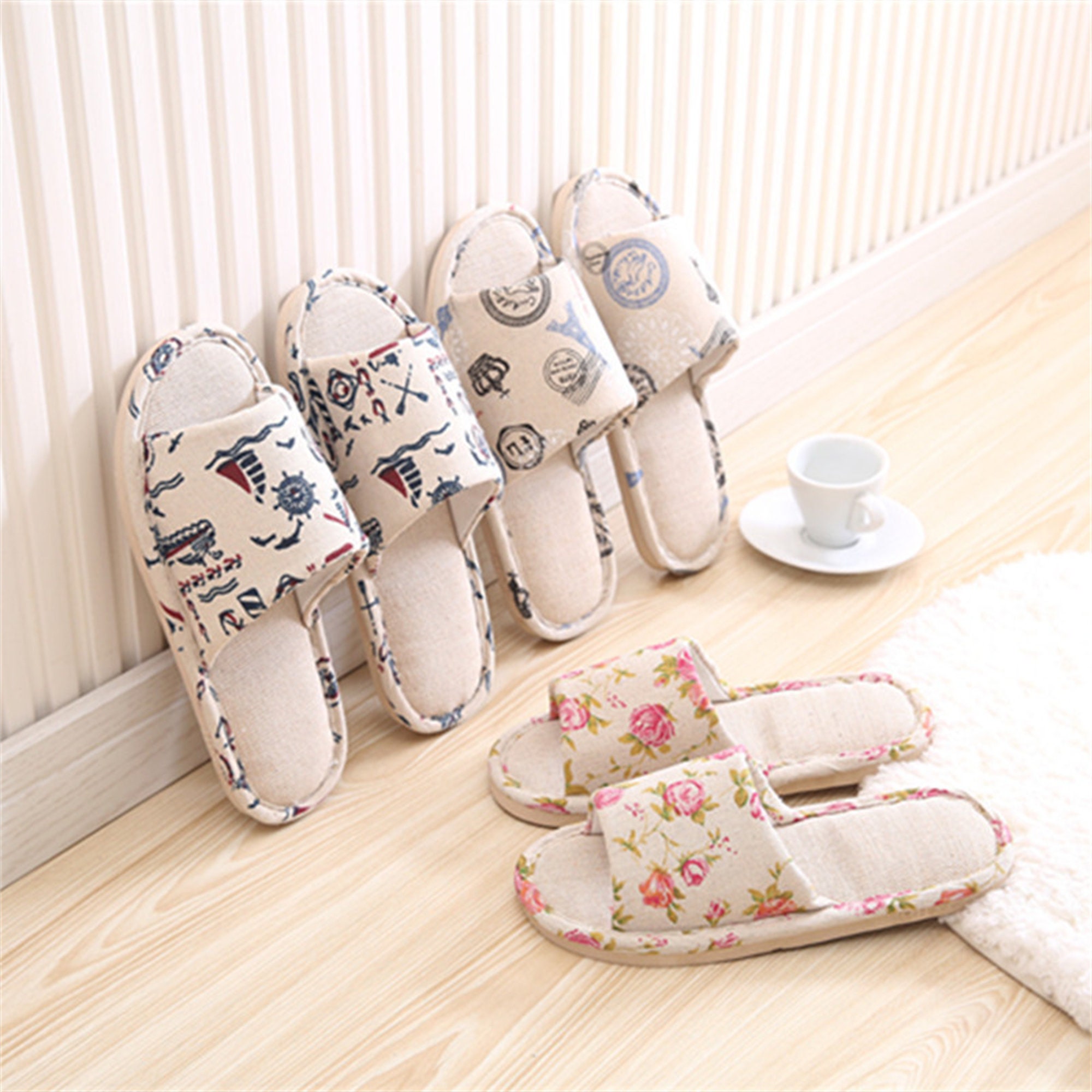 Japanese Indoor Slippers Linen Slippers Women's Etsy