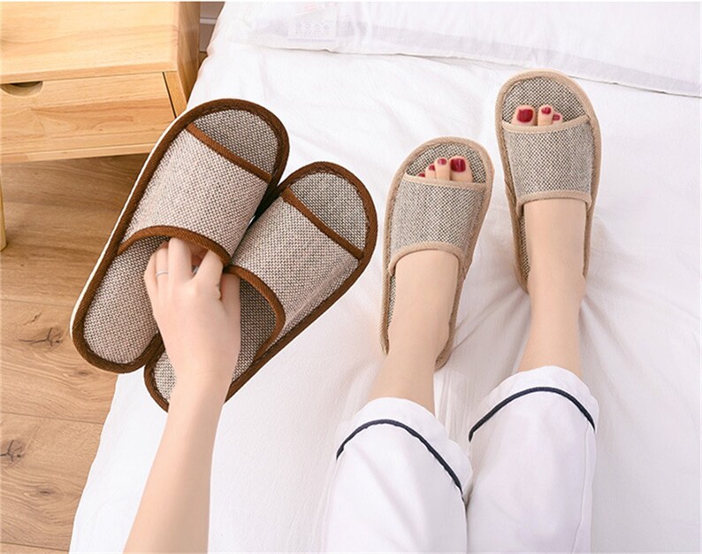 Japanese Linen Slippers House Slippers Summer Slippers Etsy