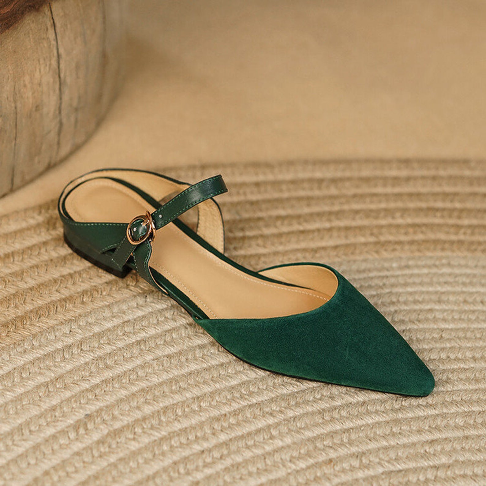 Emerald Suede Leather Mule Velvet Mule Shoes for Woman - Etsy