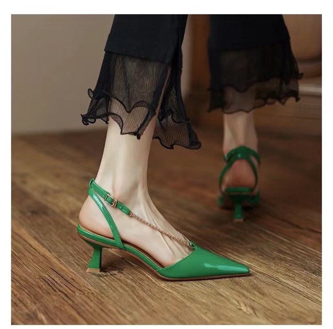 Emerald Pumps Pointed Toe Mule Heels French Vintage Mules - Etsy Canada