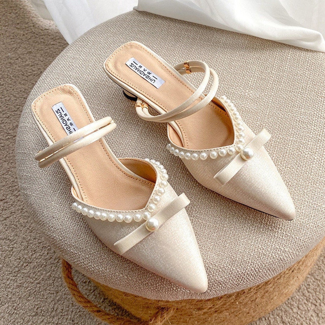 Ivory White Mule Shoes French Mule Shoes for Woman Retro Etsy