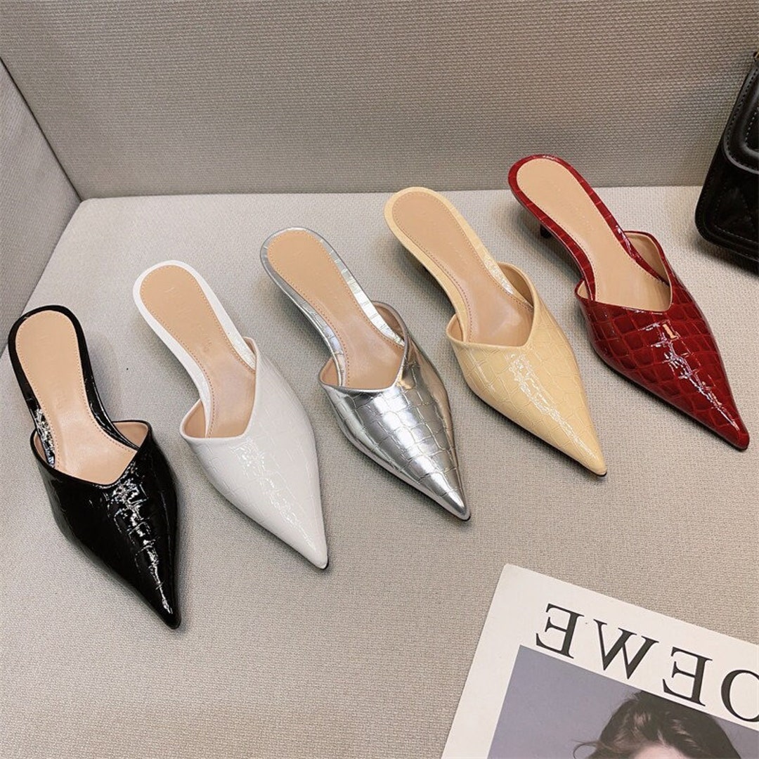 Minimalist Leather Mule Shoes Black Patent Mule Shoes for Etsy