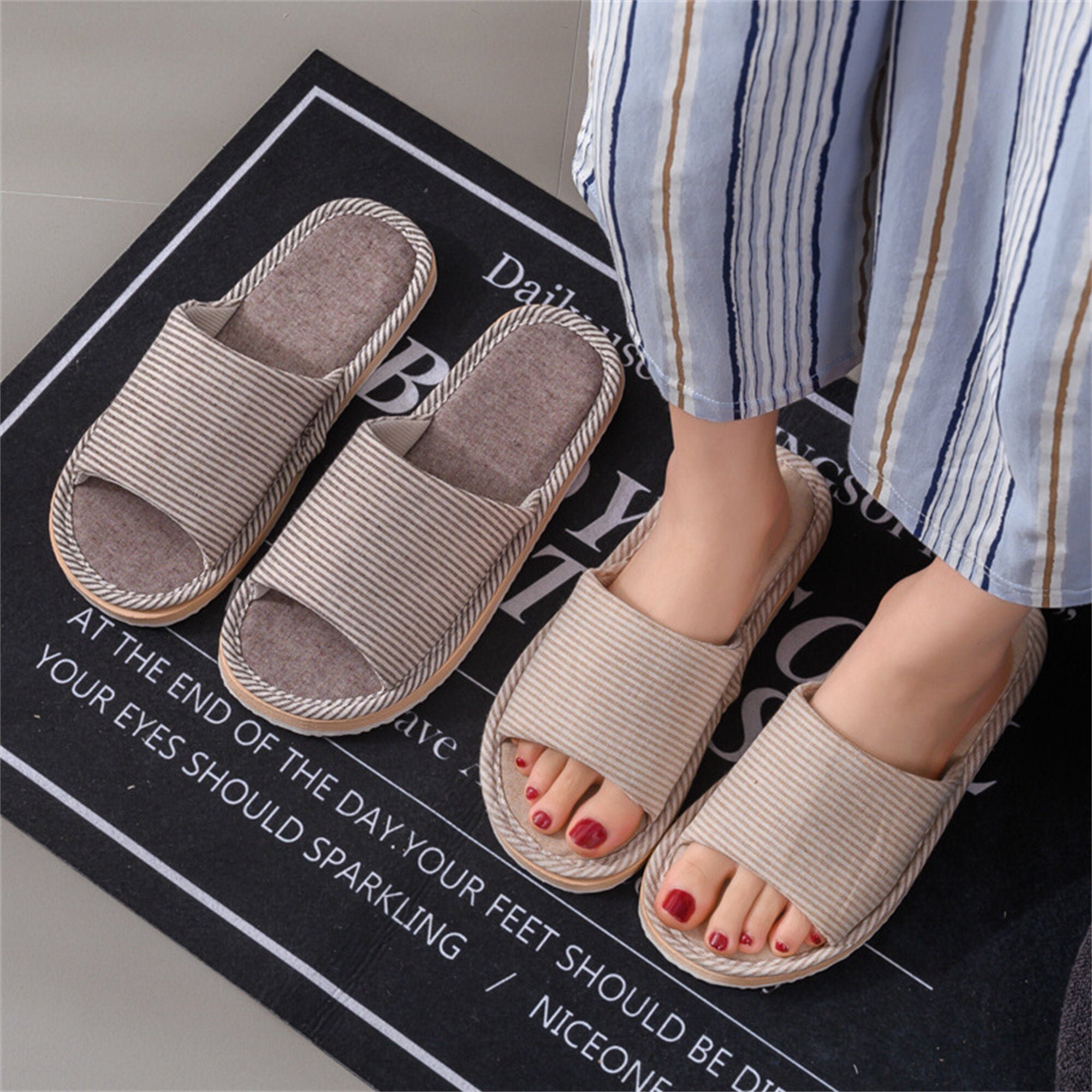 Japanese Linen Slippers Slides House Slippers Summer - Etsy UK