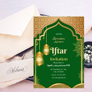 Ramadan Invitation, Iftar Dinner Party Invite, Celebrate Eid Family, Editable Iftar Card Template, Canva Template, Instant Download, Iftar.