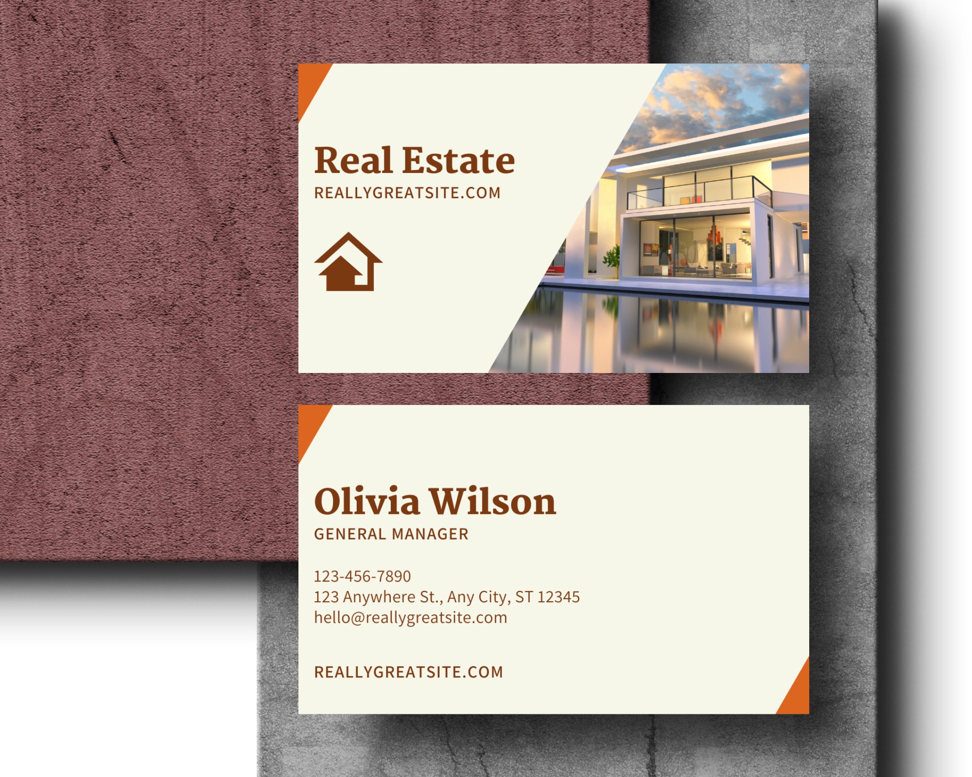 Real Estate Business Card Template, Minimalist Business Card Template ...