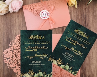 Muslim Wedding Invitation, Arabic Invitation, Islamic Invitation, Wedding Invitation Islam, Muslim Invitations, Nikkah Invitations, Invite.