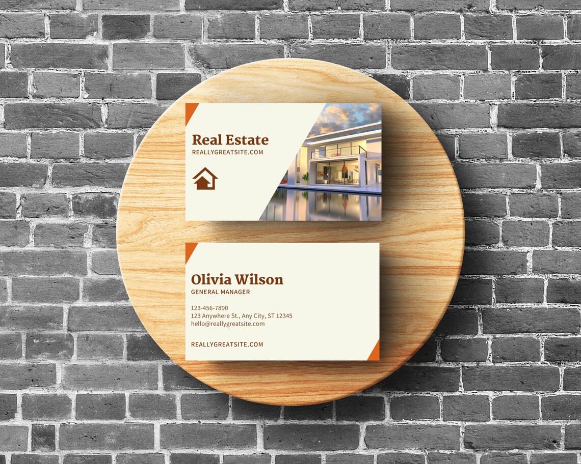Real Estate Business Card Template, Minimalist Business Card Template ...