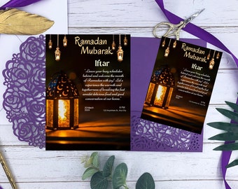 Ramadan Mubarak Greeting Card, Iftar Ramadan Card, Printable Ramadan Mubarak Card, Digital Download, Islam Greeting Card, Instant Download.