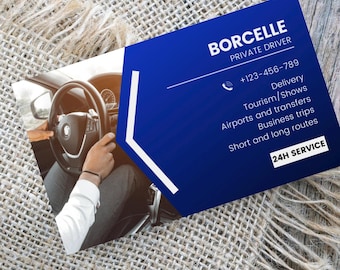 Modern Private Driver Business Card Template, Driver Business Card Template, Private Driver Business Card, Printable Business Card, Editable