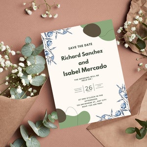 Wildflower Wedding Invitation Template, Printable Wedding Invitation, Wedding Invitation, Boho Wildflower Invitation, Floral Wedding Invite
