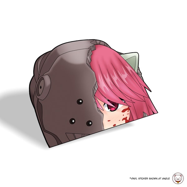 Elfen Lied - Lucy | Cute Waterproof Anime Peeker JDM Weabo | Laptop Water Bottle Flask Sticker Decal