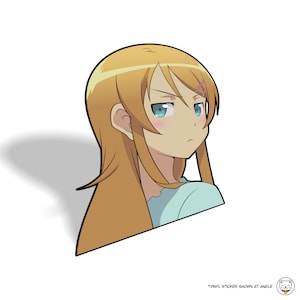 Oreimo - Kirino Kosaka | Cute Waterproof Anime JDM Weabo Peeker | Laptop Water Bottle Flask Sticker Decal