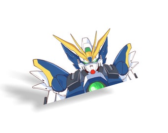 Wing Gundam Zero Peeker Sticker: Waterproof Anime Vinyl Decal