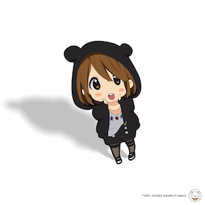 K-ON! - Yui Hirasawa | Cute Waterproof Anime JDM Weabo | Laptop Water Bottle Flask Sticker Decal