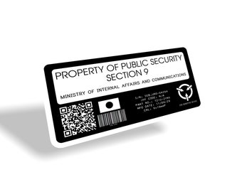 GITS Property of Sec 9 Vinyl Sticker: Waterproof Anime Decal