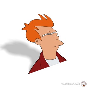 Futurama - Frituur v1 | Vinyl waterdichte Peeker sticker sticker | Voor Gaming Rig Laptop Waterflesfles