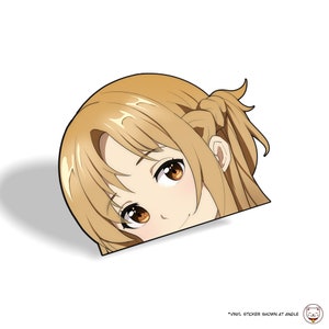 Asuna Decal Peeker | Waterproof Anime JDM Weabo | Laptop Water Bottle Flask Sticker Decal