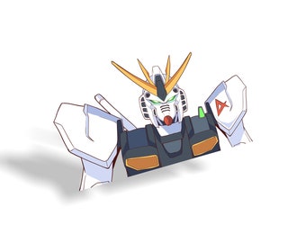 Pegatina de Nu Gundam Peeker: vinilo de anime impermeable