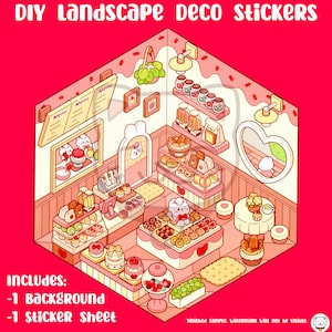 Bunny Bakery - DIY '3D' Landschaftsaufkleber - **DIGITALE DATEI**