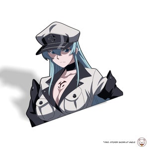 Ice Queen General Esudesu Waifu | Vinyl Waterproof Anime Peeker Sticker Decal | For Gaming Rig Laptop Water Bottle Flask