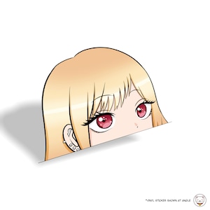 Darling Dress up Anime Girl | Vinyl Waterproof Peeker Sticker Decal | For Gaming Rig Laptop Water Bottle Flask