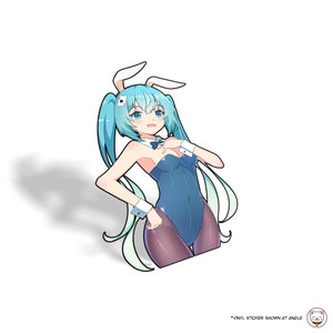 Vocaloid Hatsune Miku Häschen | Süßer Wasserdichter Anime JDM Weabo Peeker | Laptop Wasserflasche Flasche Aufkleber Abziehbild