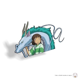 Spirited Away - Haku and Chihiro | Cute Waterproof Anime JDM Weabo | Laptop Water Bottle Flask Sticker Decal