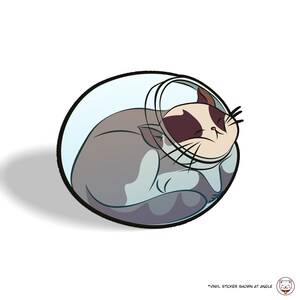 Cute Sleepy Cat in Jar | Waterproof Laptop Water Bottle Flask Sticker Decal