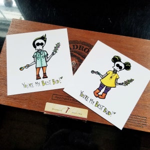 Mini Art Print 4x4 Twisted Love Notes- Onkruidliefhebber Pothead Art