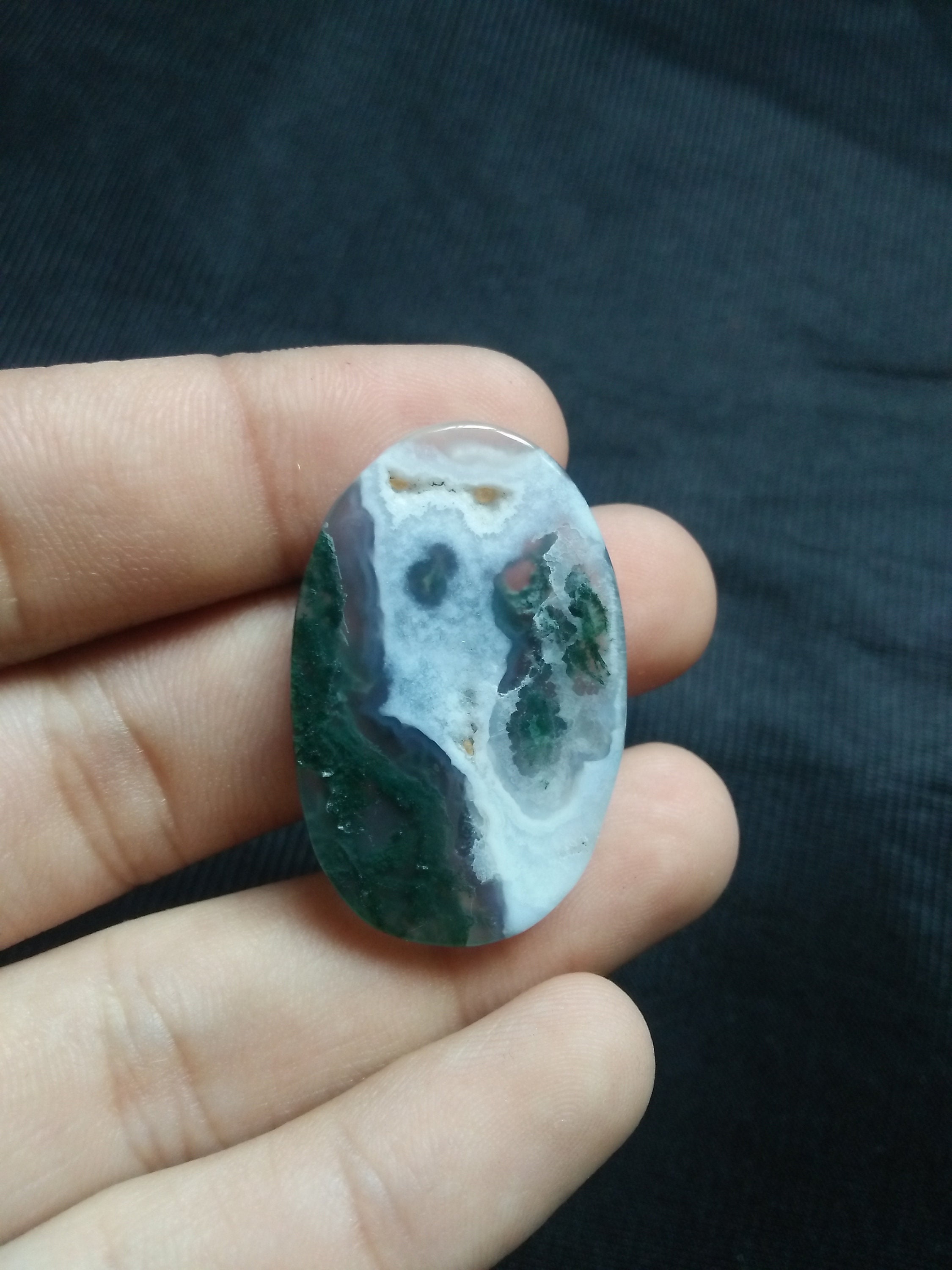 Natural Green moss agate Green moss agate gemstone cabochon | Etsy