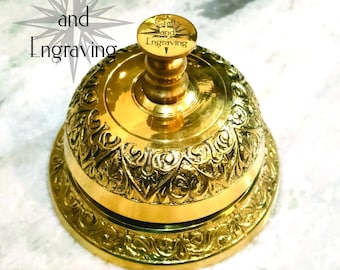 Personalized Brass Designer Desk Bell Nautical Hotel Counter Reception Service Bell | Gift item | collectible.