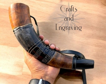 Handmade Viking War Horn Ancient Battle Trumpet Reproduction for Communication, Signaling, and Gifting in Viking & Medieval Style