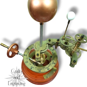 Handcrafted Solar System ORRERY - Antique Style Home Decor, Room Decor, Science Project, Astrological Instruments, with Wooden Base