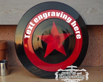Captain America Shield Prototype Replica – Unique Cosplay, Decor, Gift – Free Engraving 12-24 inches