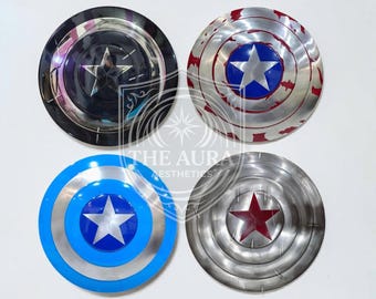 Réplica personalizable del escudo del Capitán América: prototipo de decoración para cosplay, grabado gratuito