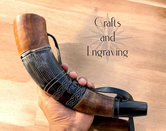Handmade Viking War Horn: Ancient Battle Trumpet for Kids