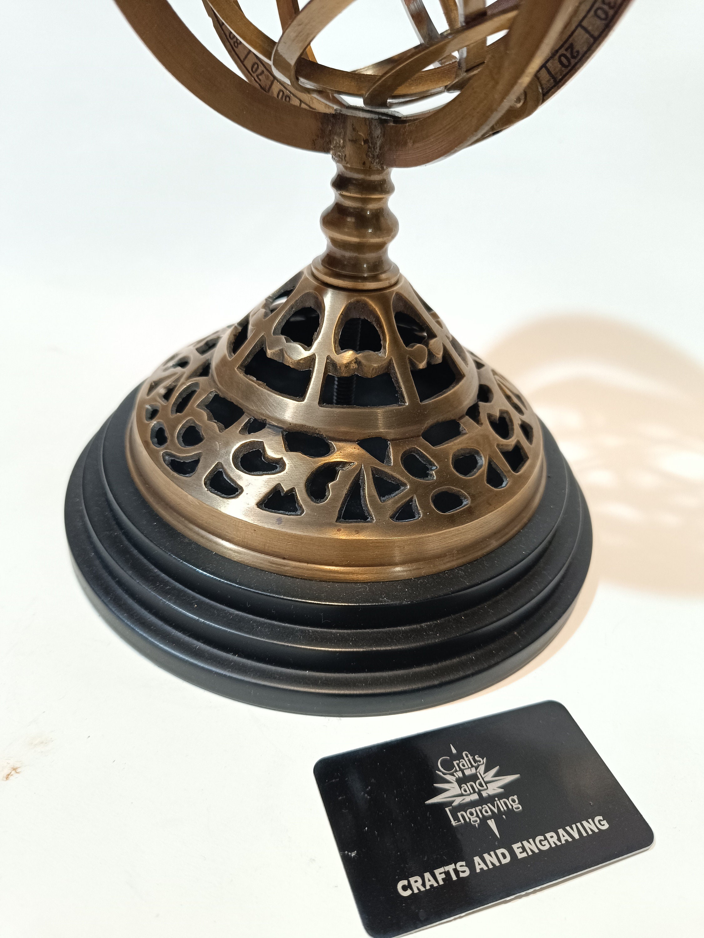 ヴィンテージ真鍮製天球儀：木製台座付き航海用地球儀 - Etsy 日本